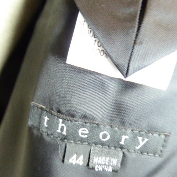 NEW THEORY SOLID Gray wool stretch two button Blazer jacket 44 - Picture 9 of 9